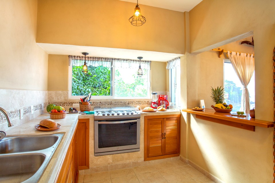 fully-stocked kitchen in this mexican vacation rental