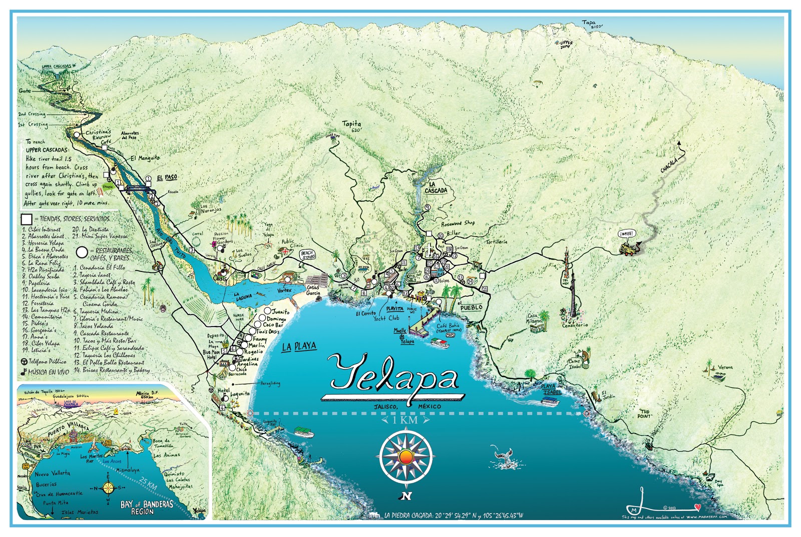 beautiful map of yelapa