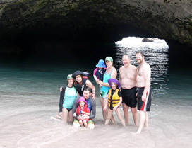 family on an excursion to marietas islands
