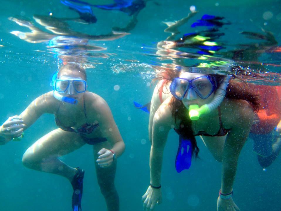 snorkeling underwater at a mexican resort