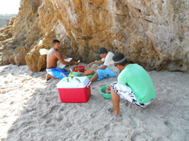 picnic and delicious food at the marietas islands