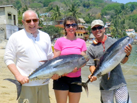 smiling family after sport fishing in yelapa