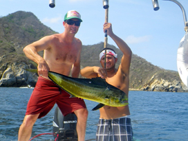 men showing off their large catch after sport fishing