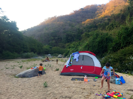 camping on the beach in mexico