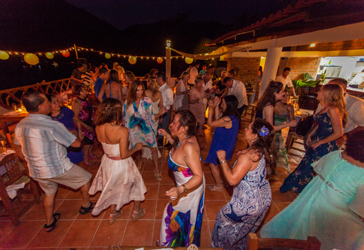 dancing at a wedding reception in yelapa, mexico