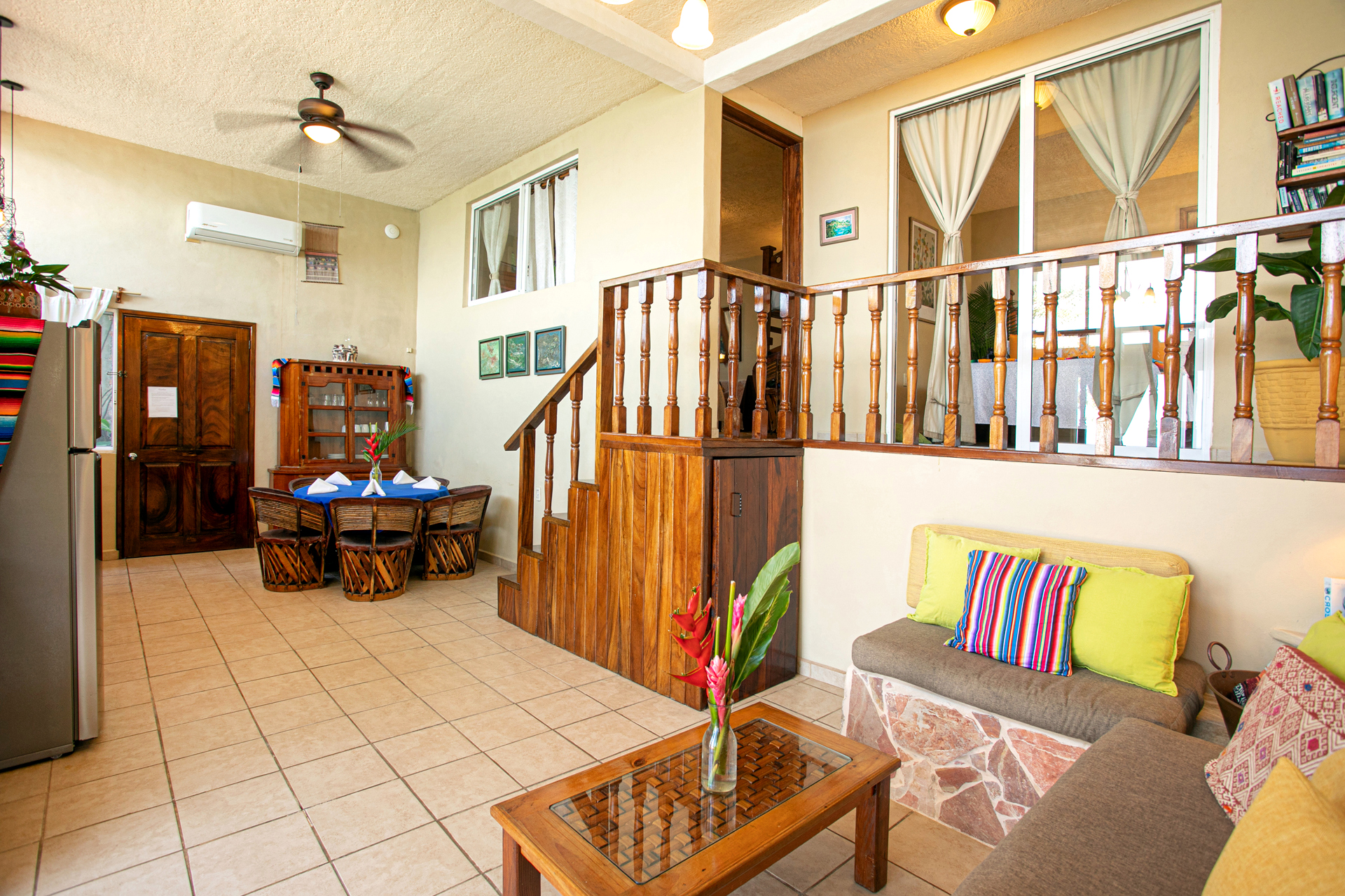 colorful living room of casa palmita