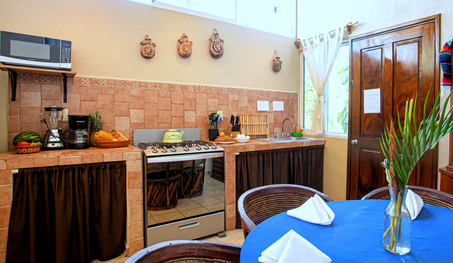 fully-stocked kitchen at casa palmita
