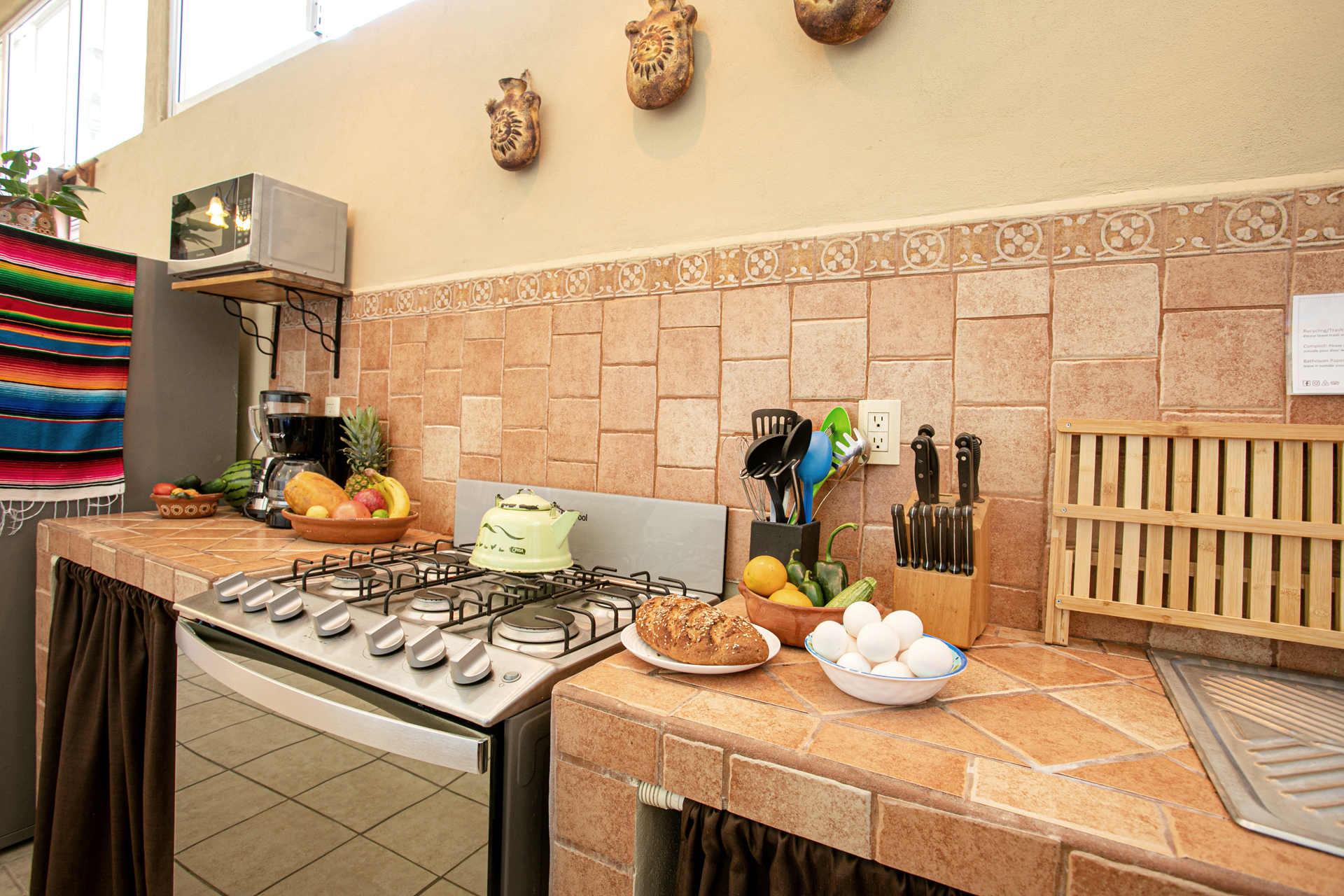 fully-stocked kitchen at casa palmita